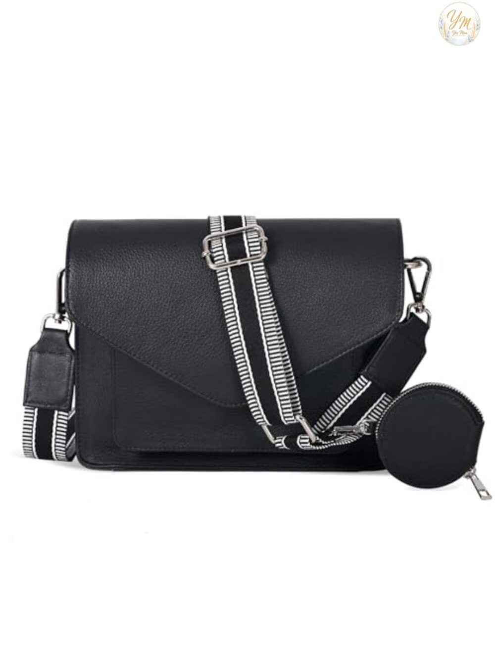Genuine Leather Crossbody Purse Medium Flapover Shoulder Bag